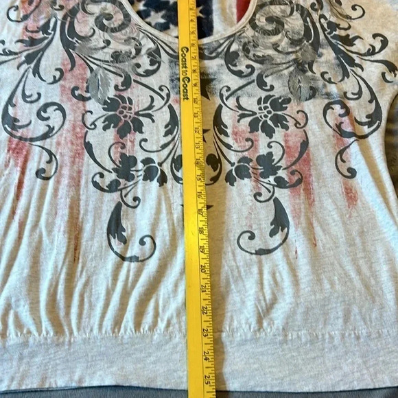 Maurices AMERICANA banded TEE SIZE 1 festive 4th of July - Picture 4 of 8